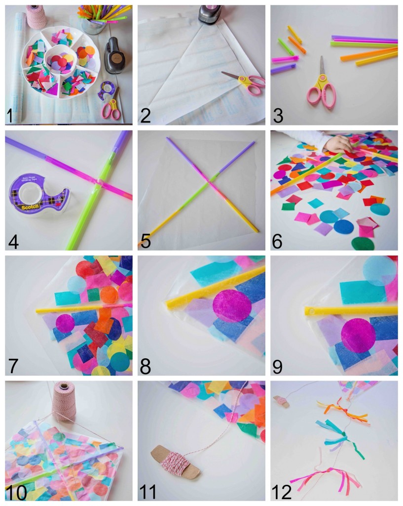 Easy Kite Paper Craft for Kids, Paper Scenery 